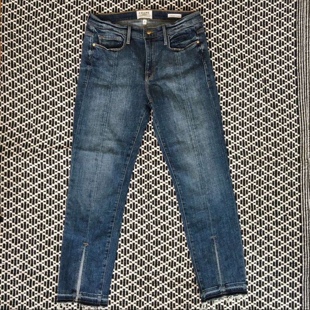 Frame Le Nouveau Straight Undone Hem with Slits